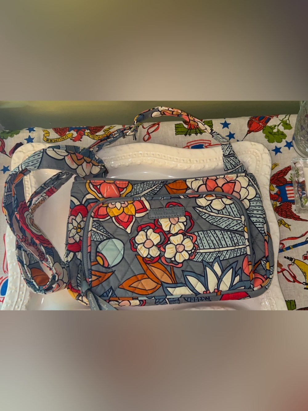 Vera Bradley Crossbody Bag in the "Tropical Evening" pattern NWT